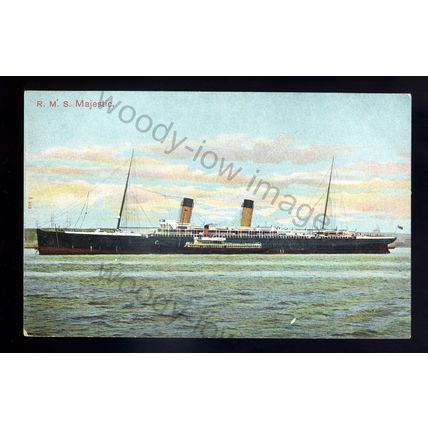LS2776 - White Star Liner - Majestic & Tender - built 1889 - postcard