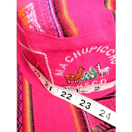 Machupicchu Cusco (PERU) Souvenir Bucket Hat Hand Woven Pink Unisex Hiking Flaw