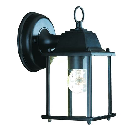 Matte Black Hanging Glass Lantern Wall Light