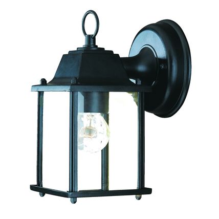 Matte Black Hanging Glass Lantern Wall Light