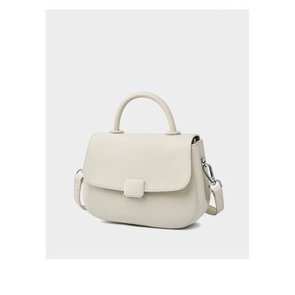 Women Genuine Leather Shoulder Bags Classic Crossbody Purses White