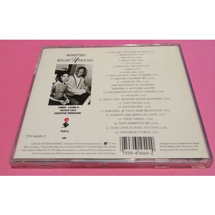 CD Album - Natalie Cole - Unforgettable With Love (Australia Issue)