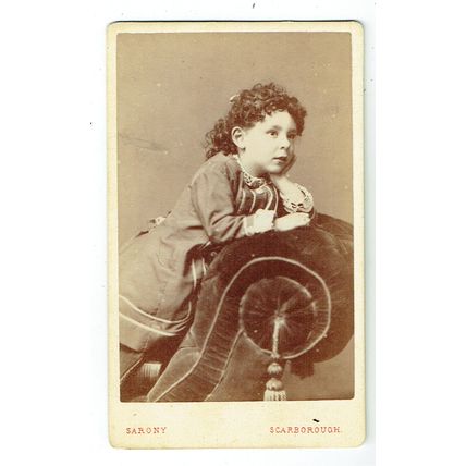 Victorian cdv photo girl with curly hair H C Brisco Scarborough photographer