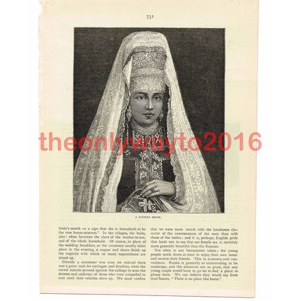 Russian Bride, Victorian Art, Book Illustration (Print), c1887