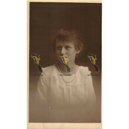Smart Young Lady (American?), RP Social History Postcard