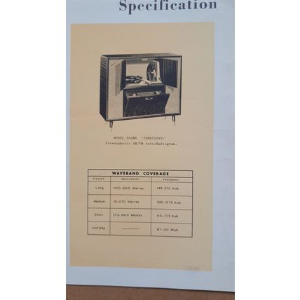 Vintage Ferguson 602 RG Service manual - Radiogramophone