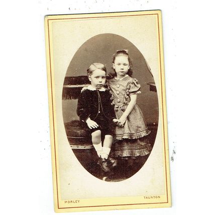 Victorian cdv photo boy and girl Taunton photographer