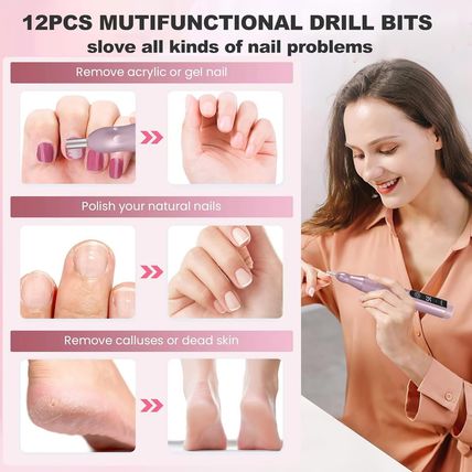 Cordless Nail Drill, 35000RPM Professional Efile Nail Drill Machine, LCD Display