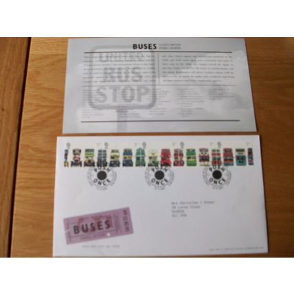 Classic British Double Decker Buses FIRST DAY COVER OFFICIAL ROYAL MAIL 15/5/01