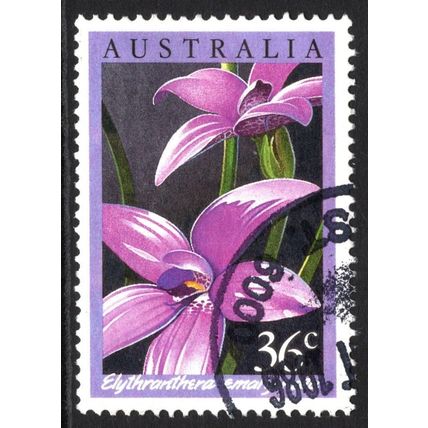 AUSTRALIA 1986: NATIVE ORCHIDS - 36c PINK ENAMEL ORCHID USED (G1)