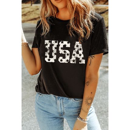 Black Star USA Graphic Crewneck T Shirt