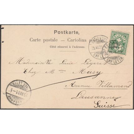 Place des Trois-Suisses, Lausanne, 1901 - Corbaz CPA