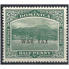 Dominica 1918 SG56 1/2d Blue-Green WAR TAX Mounted Mint ..