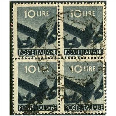 1945/1948 Michel 697 - #2 fine used (o) - block of 4
