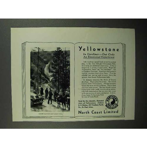 1932 Northern Pacific Railroad Ad - Yellowstone