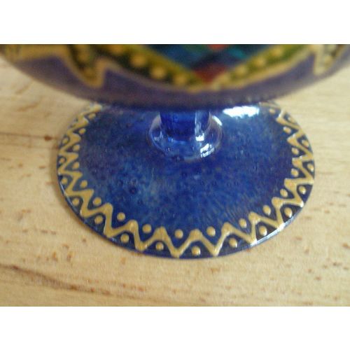 Decorative Hand Painted Glass Pedestal Bowl