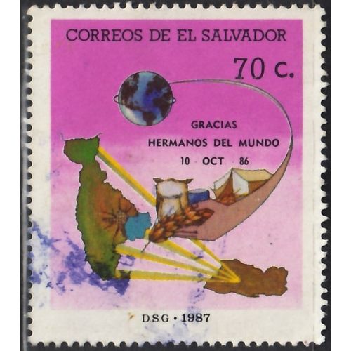 El Salvador, 1987 70c International Solidarity, SG 1962 (Scott #1128), used