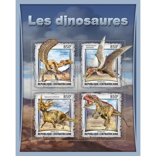 CENTRAL AFRICA 2017 SHEET MNH DINOSAURS DINOSAURES DINOSAURIERN DINOSAURI