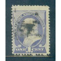 Used 212 1c Benjamin Franklin Barely Clears M01349