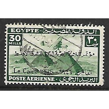 EGYPT 1941 AIR 30M GREEN HANDLEY PAGE HP 42 OVER PYRAMIDS SG288 FINE USED#3