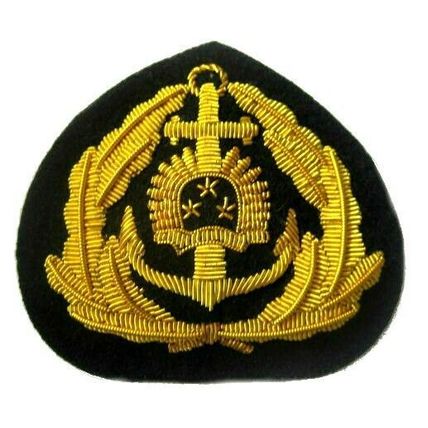 LATVIA NAVY OFFICER HAT CAP BADGE NEW HAND EMBROIDERED CP MADE FREE SHIP USA