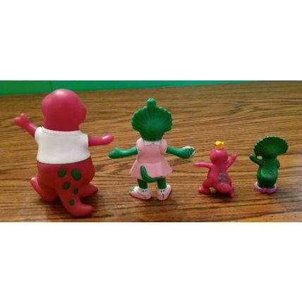 Lot of 4 Barney Baby Bob Dinosaur PVC Figures - 1993 FREE Shipping