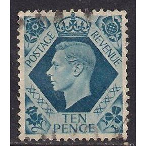 GB 1939 George VI 10d turquoise Used SG474
