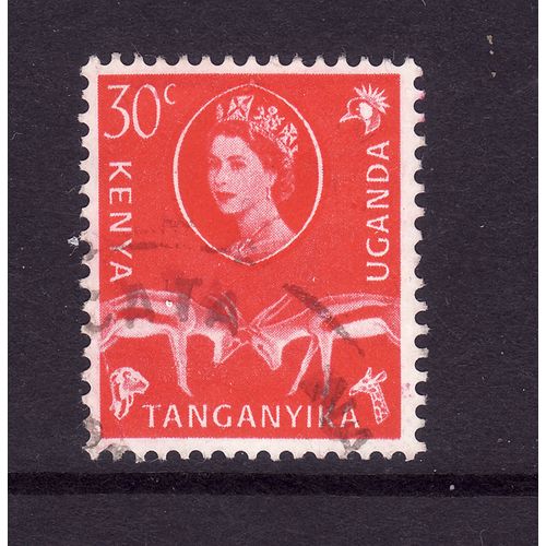 KENYA UGANDA AND TANGANYIKA 1960 30c VERMILION GAZELLE SG188 FINE USED