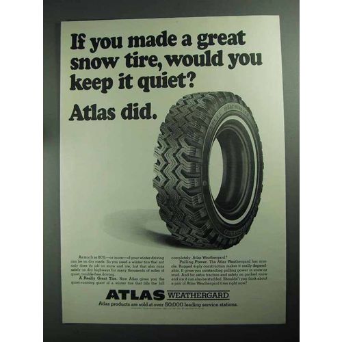 1968 Atlas Weathergard Tire Ad - Great Snow Tire