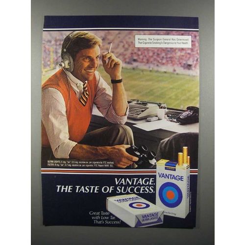 1984 Vantage Cigarette Ad - Taste of Success