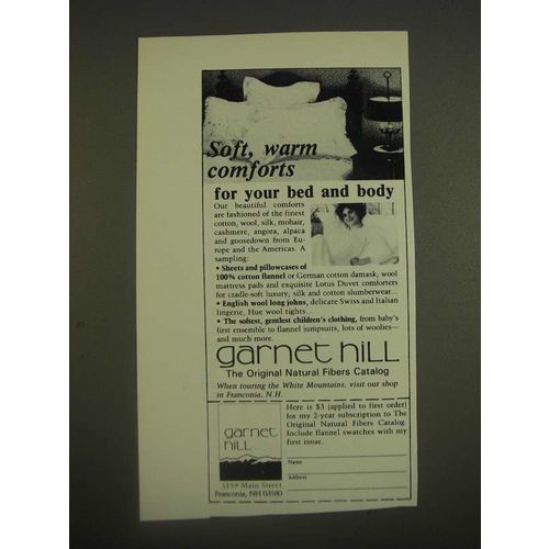 1985 Garnet Hill Ad - The Original Natural Fibers Catalog