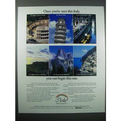 1986 Italy Tourism Ad - Once You've Seen This