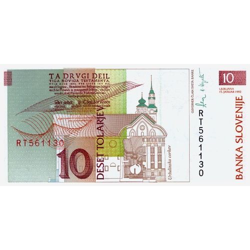 1992 - Slovenia 10 Tolarjev Banknote UNC