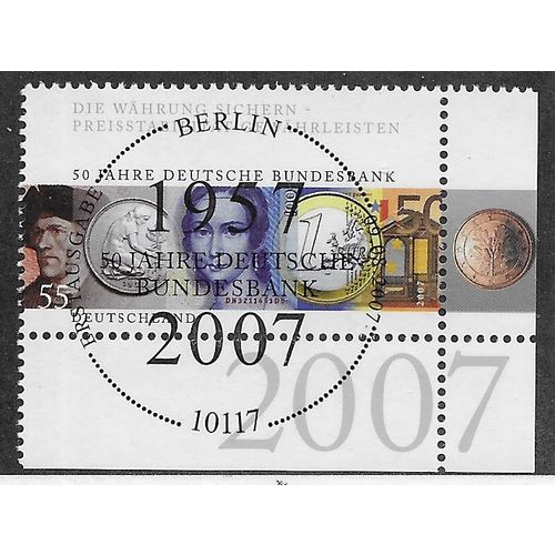 GER 2007 €0.55 '50TH ANN OF BUNDESBANK'(CORNER MARGIN)FINE USED (EBID61-628)