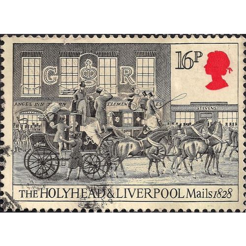 GB, ROAD, Holyhead and Liverpool Mails, 1828, magnolia 1984, 16p, #4