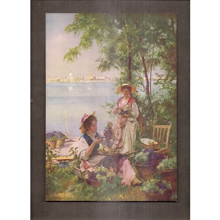 "A VENETIAN VINTAGE". by Henry Woods vintage print on card #