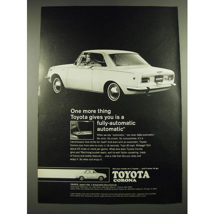 1968 Toyota Corona Ad - One more thing Toyota gives you is a fully-automatic