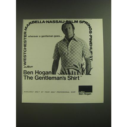 1974 AMF Ben Hogan Shirt Advertisement - The Gentleman's Shirt