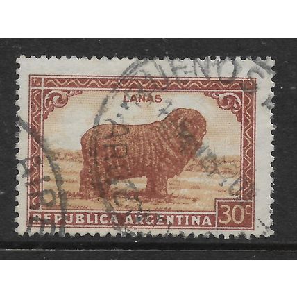ARGENTINE REP 1936 30c BROWN & YELLOW PATAGONIAN RAM SG 757 FINE USED#2