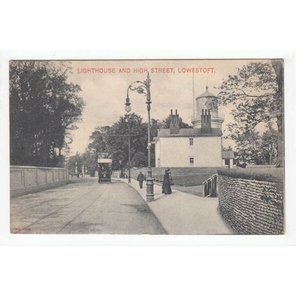 The Lighthouse and High Street Lowestoft Postcard 1906 Suffolk