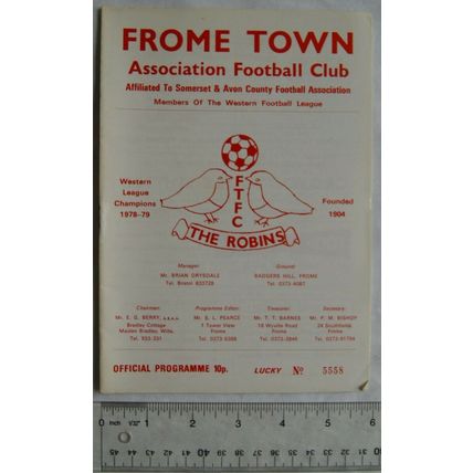 1980 programme Frome Town v. Saltash United