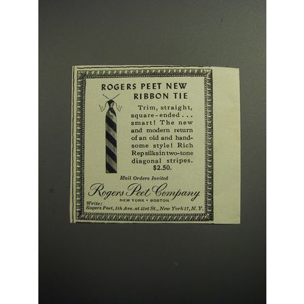 1951 Rogers Peet Ribbon Tie Advertisement