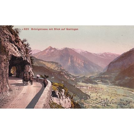 Brunigstrasse Blick Auf Meiringen Old Swiss Switzerland Postcard