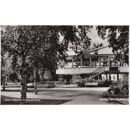 Hofors Folkets Park Med Servering Sweden Real Photo Postcard