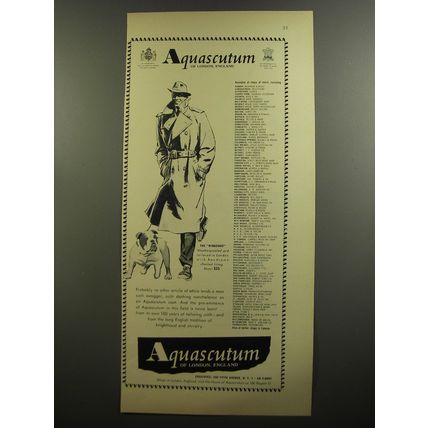 1952 Aquascutum Kingsway Coat Ad - Aquascutum of London, England