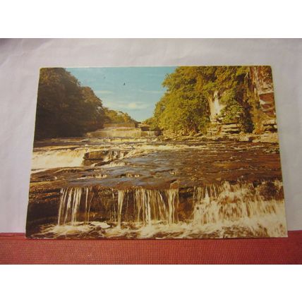 AYSGARTH LOWER FORCE, YORKSHIRE used postcard, J.Arthur Dixon 1990 pm =