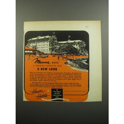 1955 Moana Hotel Ad - Moana Hotel A Waikiki favorite has a new look