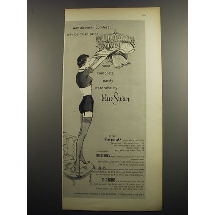 1955 Blue Swan Advertisement - Supants, Moldikins, Frillikins and Minikins Panty