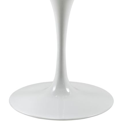 47" Round Tulip Table Dining Table Genuine Stone Artificial Marble Top WhiteBase
