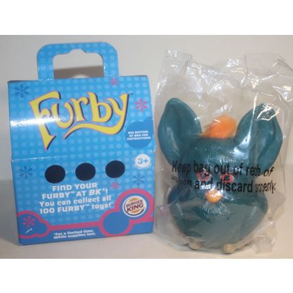 2005 Burger King Furby Green & Orange Furby with Box